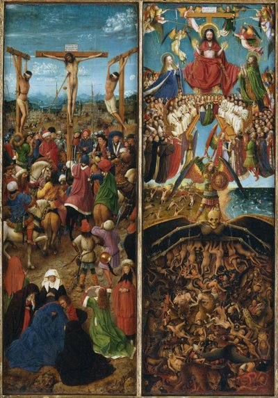 The Crucifixion; The Last Judgment (part of a triptych) by Jan van Eyck